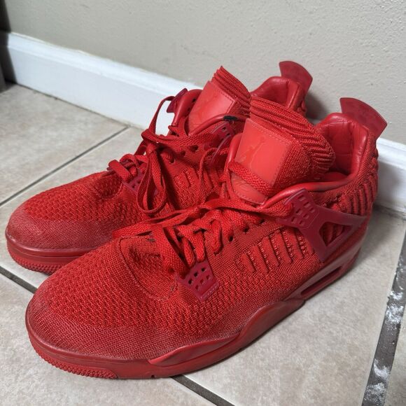 Jordan Other - Nike Air Jordan 4 Retro Flyknit Men's 12 University Red AQ3559-600 OG Bred Fire